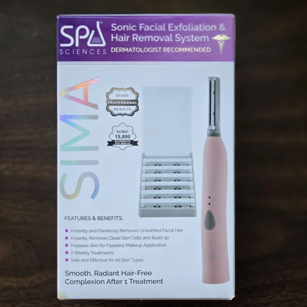 New Spa Sciences SIMA Sonic Facial Exfoliation/Hair Removal System Rechargeable